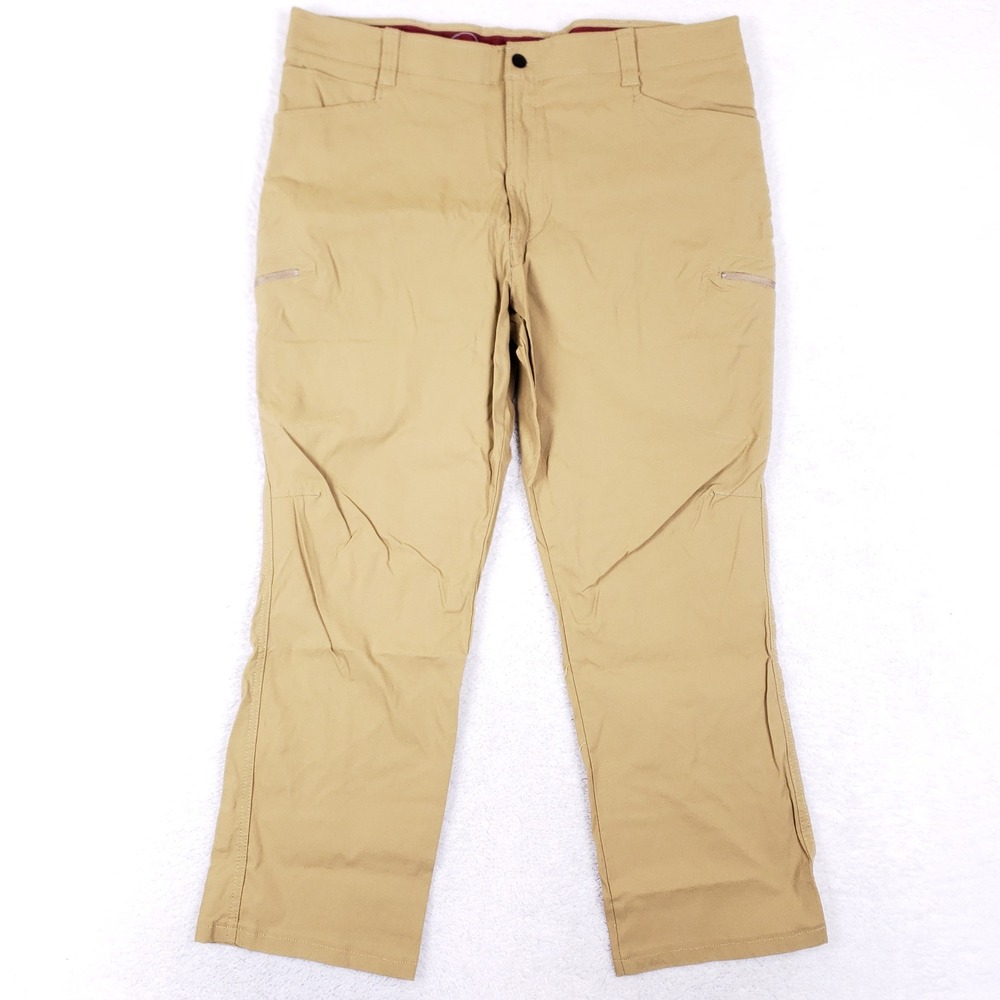 Wrangler Outdoor Performance Pants Mens 40x30 Tan Khaki Stretch Hiking Utility